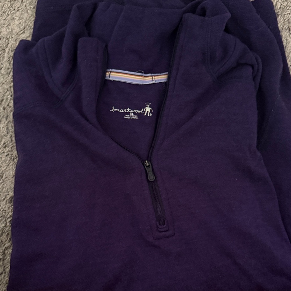 smartwool quarter zip pull over 100% wool